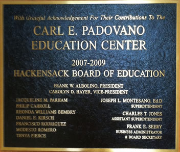 Carl Padovano Plaque at Education Building completed
